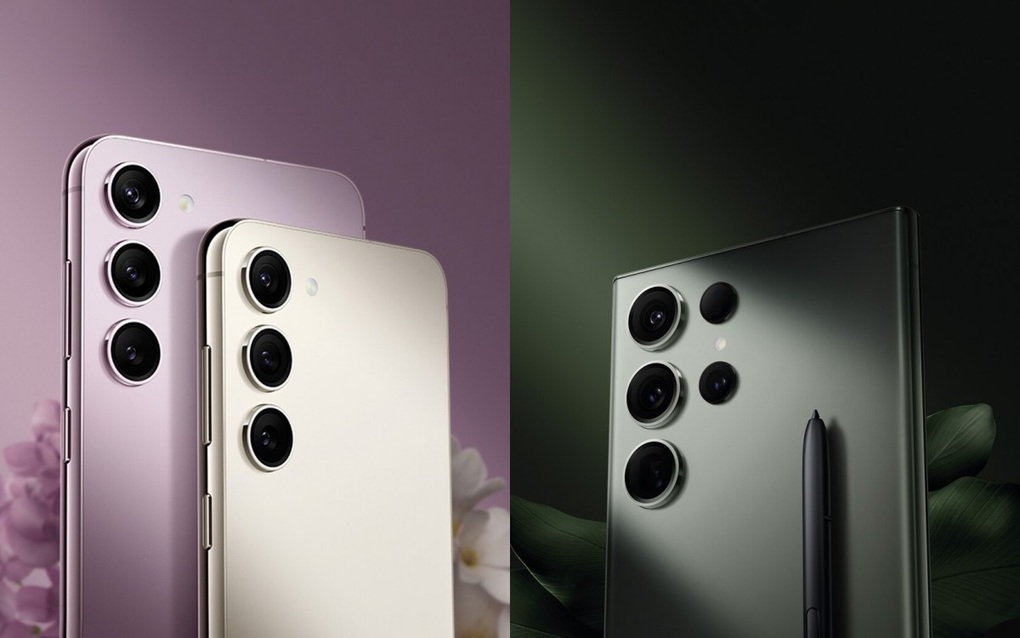 Ảnh chính thức Galaxy S23/S23+ (trái) và S23 Ultra vừa bị rò rỉ (Ảnh: Twitter). Ảnh chính thức Galaxy S23/S23+ (trái) và S23 Ultra vừa bị rò rỉ (Ảnh: Twitter).