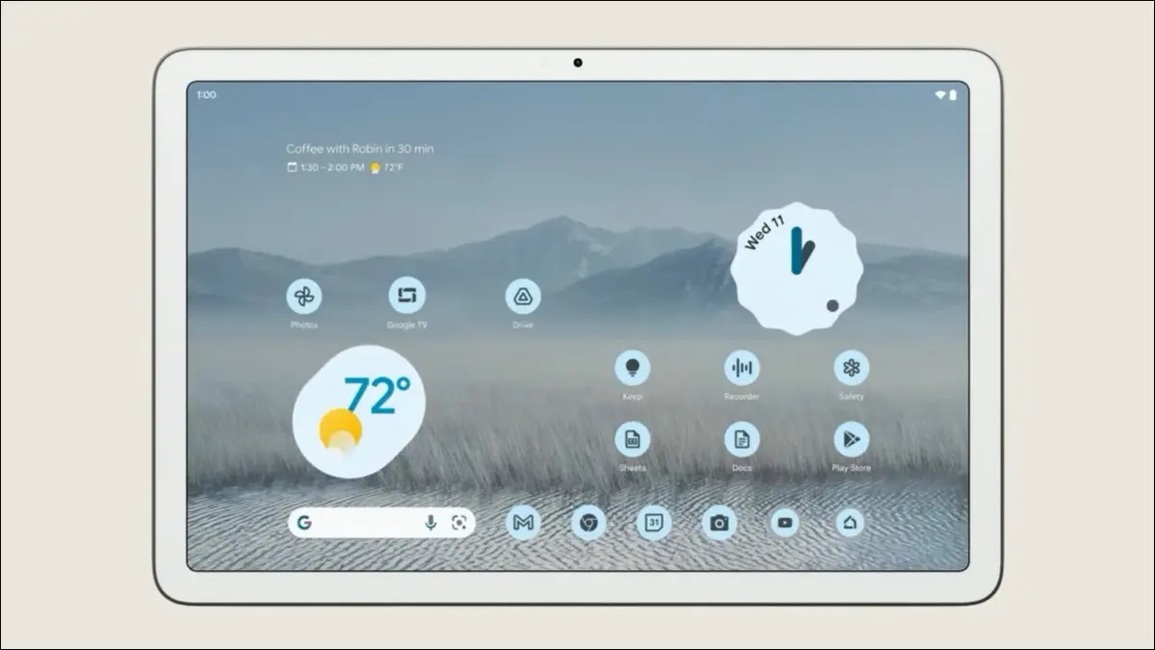 Hình ảnh chiếc máy tính bảng Pixel Tablet được Google hé lộ (Ảnh: Google). Hình ảnh chiếc máy tính bảng Pixel Tablet được Google hé lộ (Ảnh: Google).