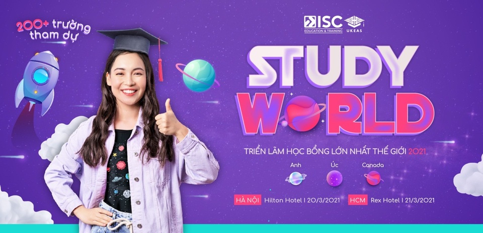 Săn học bổng toàn phần 100% nhận gói ưu đãi 50.000.000 đồng tại Study World - Triển lãm du học lớn nhất Thế giới 2021 - 1 Săn học bổng toàn phần 100% nhận gói ưu đãi 50.000.000 đồng tại Study World - Triển lãm du học lớn nhất Thế giới 2021 - 1