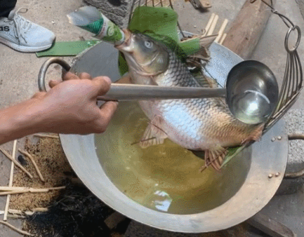Món cá nằm võng tốn 5 lít dầu, chế biến 10 tiếng đồng hồ ở Thái Bình - 1 Món cá nằm võng tốn 5 lít dầu, chế biến 10 tiếng đồng hồ ở Thái Bình - 1