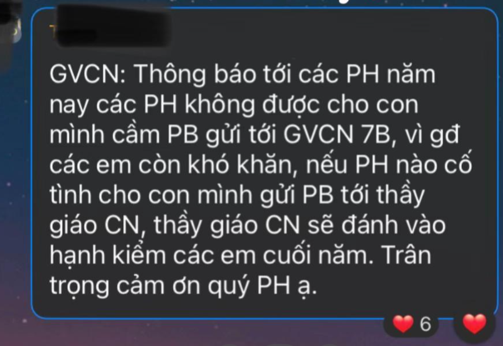 Thầy giáo cấm phụ huynh tặng phong bì dịp 20/11 - 1