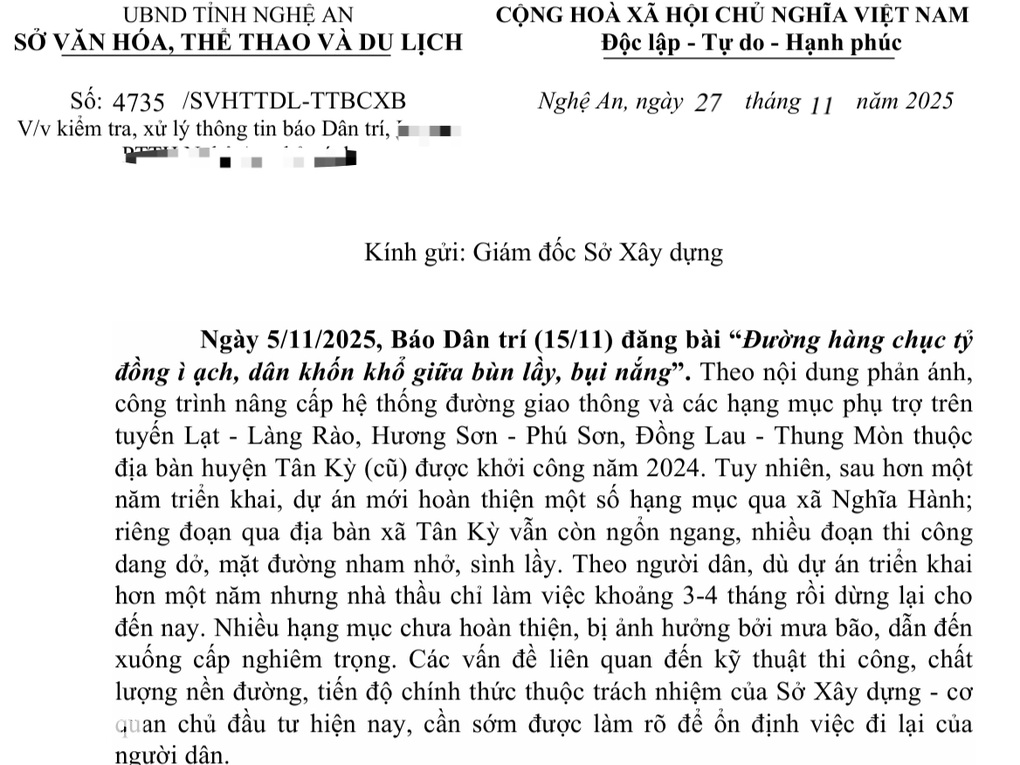 Nghệ An yêu cầu làm rõ dự án đường hàng chục tỷ đồng ì ạch - 2
