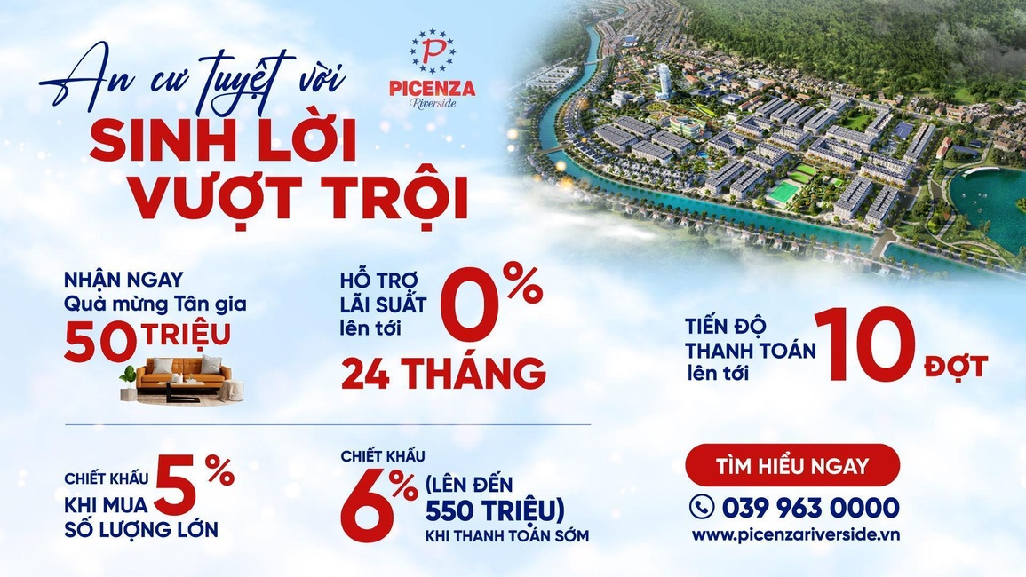 Picenza Riverside Sơn La tung chính sách bán hàng hấp dẫn dịp đại lễ - 2 Picenza Riverside Sơn La tung chính sách bán hàng hấp dẫn dịp đại lễ - 2